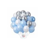 Joyane Bebek Mavi Beyaz Metalik Gümüş Balon Seti | 24 Adet Baby Shower Hastane Odası Süsleme
