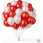 Joyane Metalik Kırmızı ve Inci Beyaz Balon Seti | 24 Parça A Kalite Latex Balon, Parti ve Özel Gün Seti - 24 Adet