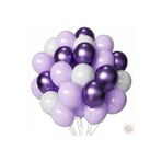 Joyane Metalik Mor Lila Beyaz Balon Seti | 24 Parça A Kalite Lateks Balon, Parti Ve Doğum Günü Seti
