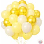 Joyane Metalik Sarı ve Makaron Sarı Beyaz Balon Seti | 24 Parça A Kalite Balon, Parti ve Doğum Günü Seti - 25 cm