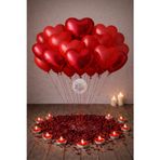 Joyane Platinum Kırmızı Kalp Balon Seti 29 Parça Folyo Lateks Gül Mum
