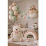 Joyane Ponçik Ayı Retro Gökkuşağı Balon Konsepti | Krem Ayıcık, Kek & Retro Pastel Set