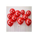 Joyane Türk Bayraklı Balon 10’Lu Set 12 İnç 25 Cm A Kalite Lateks Kutlama
