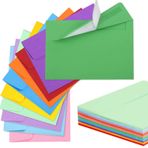 Joyberg 65'li paket renkli zarf, 4 x 6 zarf, kart zarfları, davetiyeler için A4 zarflar, düğün, davetiye, fotoğraf, kartpostal, tebrik kartları için yazdırılabilir davetiye zarfları