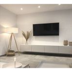JoyBros Joy Beyaz Modern Tasarımlı TV Ünitesi MDF Alt Modül 240 cm Derinlik 30 cm Yükseklik 30 cm
