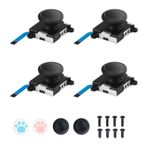 Joycon Joystick Yedek 4'lü Paket, Switch Joy-Con Denetleyicisi ve Switch Lite için Yedek Joystick Analog Başparmak Çubuğu, Sol/Sağ Analog Joystick, Thumbstick Tutamakları ve Vidaları ile