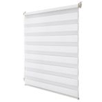 Joydeco İkili stor perde, delmeden sıkıştırmalı ve birbirine dolanmaz aksesuar, kademesiz ayarlanabilir, ışık geçirir, karartır, beyaz, G 80 x Y 110 cm (kumaş genişliği 76 cm)