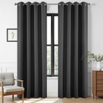 Joydeco Karartma Perdeleri 172 cm Uzunluk 2 Panel Seti, Isı Yalıtımlı Uzun Perde ve Perdeler 2 Burg, Oturma Odası Yatak Odası Penceresi için Oda Karartma Gromet Perdeleri (G132 x U 182 inç, Koyu Gri)