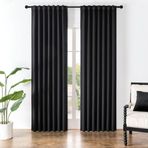 Joydeco Yatak Odası için 225 cm Perdeler, Karartma Perdeleri 225 cm Uzunluğunda, Oda Karartma Perdeleri ve Oturma Odası Pencere Çubuğu Cep Arka Sekmesi (G132 x U 227 cm, Siyah)