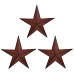 JoyEvy 30,48 cm Metal Ahır Yıldız Duvar Dekoru-Amerikan Bayrağı Evin Dışında veya İçi için Yıldızlar-Demir Teksas Metal Yıldız Rustik Vintage Batı Ülkesi Ev Çiftlik Evi Duvar Sanatı Süslemeleri (3'lü