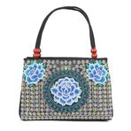 Joyfeelshop Vintage Nakış Moda Kadın Birden Fazla Stil Nakış Etnik El Çantası Çapraz Çanta Bayan Tote Omuz Çantası Dekoratif Aksesuarlar Hediyeler, 7, L