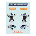 Joyfer Robota Dönüşen Polis Arabası Oyuncak Transformers Sürtmeli Robot Araba İster Robot İster Araba 1 Ad.