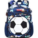 Joyful World 3-6 Yaş Arası Çocuklar Için Anaokulu Okul Çantası Futbol Şekilli Büyük Kapasiteli Sırt Çantası (Yurt Dışından) - Mavi - 260x330x150mm