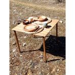 Joyfull Turtle 70x70x50 Cm Ahşap (Kayın) Katlanır Rulo Kamp Masası