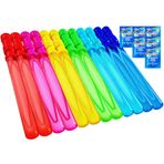 JOYIN 12 adet 118 ml (4 oz) sabun köpüğü çubuğu, çocuklar için 12 torba 12 ml sabun köpüğü sıvısı, sabun köpüğü kılıcı, düğün, doğum günü, parti, vaftiz, sevgililer günü, yaz oyuncağı