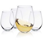 JoyJolt Spirits Stemless Şarap Kadehi Kırmızı veya Beyaz Şarap için (4'lü Set) -538 ml