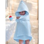 Joyous Mom Kids Dört Katlı Müslin Bebek Çocuk Havlu Kundak Banyo Havlusu Pamuk Plaj Havlusu Panço 4 Katlı - Mavi - 0 - 3 Yaş