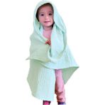 Joyous Mom Kids Dört Katlı Müslin Bebek Çocuk Havlu Kundak Banyo Havlusu Pamuk Plaj Havlusu Panço 4 Katlı - Mint - 0 - 3 Yaş