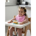 Joyous Mom Kids Pamuklu Sıvı Geçirmez Mama Önlüğü Bürümcük-Havlu Çift Yönlü Kullanım Önlük - Pembe - Krem - Standart