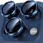 Joyroom Apple Kolay Kurulum Safir Parmak İzi Bırakmayan Anti-Reflective Kamera Lens Koruyucu (Dark Blue, iPhone 17 Pro Max/iPhone 17 Pro)