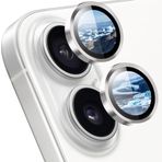 Joyroom Apple Kolay Kurulum Safir Parmak İzi Bırakmayan Anti-Reflective Kamera Lens Koruyucu (Gri, iPhone 16 / iPhone 16 Plus)