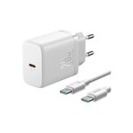 Joyroom Iphone 15 Ve 16 Serileri Ile Uyumlu Hızlı Şarj 25W Usb-C Adaptör Ve Kablo Şarj Seti Beyaz