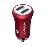 Joyroom JR-F635 5V 3.1A Hızlı Şarj Koruma Kırmızı Akıllı Araç Şarj Çift USB Portu