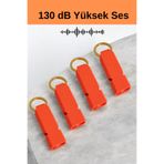 JoyShine 130 Db Yüksek Desibel Acil Imdat Düdüğü, Metal Halka, Taşınabilir, Turuncu Tasarım (1 ADET)