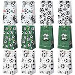 JOYSKY 12 adet futbol kağıt torba, doğum günü torbası, futbol parti çantası, 24 çıkartmalı, 3 çocuk desenli, Noel, cadılar bayramı, doğum günü, düğün kutlaması