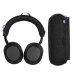 JOYSOG Sony WH-1000XM5 Kulaklık için Kafa Bandı Kılıf Koruyucu, Fermuarlı Kulaklık Kafa Bandı Yastık Pedi Kordon Döngüsü ile Değiştirme (Ekose Siyah)