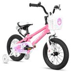 JOYSTAR Pluto Kids Bike 12 inç çocuk bisikleti, 2-4 yaş arası erkek ve kız çocukları için, destek tekerlekli çocuk bisikleti, pembe