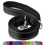 Joytale Köpek tasması, çift taraflı yansıtıcı naylon ip, dolgulu saplı, küçük köpekler için, 1,8 m x 2 cm, siyah