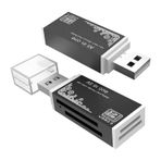 Joyzzz SD Kart Okuyucu, 4 Kart Yuvalı 2 Paket Sd Kart Okuyucu, Geniş Uyumlu Yüksek Hızlı SD - USB Adaptörü, PC Dizüstü Bilgisayar için Bellek Kartı Okuyucus, USB Cihazı