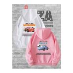 Joza Outdoors Kadın Erkek McQueen 2 Sally SIRT Baskılı Sevgili Çift Kombini Tasarım Kapüşonlu Sweatshirt 2li Takım