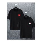 Joza Outdoors Kadın Erkek Spiderman Hellokitty Kalp Baskılı Sevgili Çift Kombini Tasarım Oversize T-shirt 2litakım