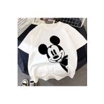 Jozia Yandan Çıkan Mıckey Mouse Baskılı Kız/Erkek Çocuk Penye T-Shirt