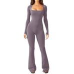 JPSDOWS Kadınlar için Uzun Kollu Spor Tulumları, Yoga Bodysuits, Eğitim Romper, Şık, Büyük Bacaklı, Tam Şekil, Gençler ve Kadınlar için