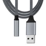 JPSDOWS USB'den Jak Adaptörüne, USB'den 3,5 mm Jak Ses Adaptörüne - Jak Kablosu Stereo Ses Kartı,Tak Çalıştır Ses Kablosu, Stereo Dönüştürücü, Dahili Kod Çözme Çipi