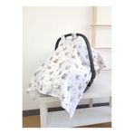 jr.bunnies Jr Bunnies Müslin Puset Örtüsü %100 Pamuk Bebek Arabası ve Ana Kucağı Örtüsü Fil Desenli