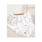 jr.bunnies Jr Bunnies Nakışlı Müslin Bebek Battaniyesi ve Çok Amaçlı Örtü 100x100 cm | %100 Pamuk Fırfırlı Müslin