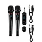 Jrl Wn-09 Siyah Profesyonel 2'si 1 Kablolu & Kablosuz Mikrofon Seti - UHF Çiftli Şarjlı Telsiz Mikro