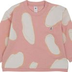 Jrmori Omzu Çıtçıtlı Bulut Baskılı Sweatshirt Pembe