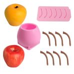 JS MOLD 3D elma kalıbı, silikon kalıp, elma şeklinde, saplı, silikon kalıplar, Noel pişirme kalıbı, silikon kalıp, elma kalıbı, cupcake pişirme, jöle, puding, çikolata için