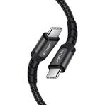 Jsaux 60W 100CM USB C To USB C Type-C Kablo iPhone 16/16 Plus/16 Pro/16 Pro Max, iPhone 15, Galaxy S24/S23/S22, Car Play, Macbook, iPad Pixel-Grey ile Uyumlu Usbc Type C Hızlı Şarj Data Kablosu CC0018 - Gri
