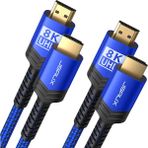 Jsaux 8k UHD Uzun HDMI Kablosu 48GBPS Yüksek Hızlı HDMI 2.1 Örgülü Oyuncu Kablo 4K 120Hz 144Hz 8k 60Hz Dinamik Hdr Dts:x 1080P 3D Earc Dizüstü Bilgisayar UHD Tv Oyun Monitörü Ps5 Ps4 Uyumlu CV0011 - Eflatun