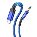 JSAUX USB C jak AUX kablosu 1 m, USBC - 3,5 mm Jack araç kulaklık adaptörü naylon örgülü AUX kablosu, Huawei P40/P30/P20/Mate 20/30, Samsung Galaxy S22/S21/S20/Note20/10/A8/A80, Oneplus 7 mavi için