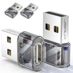 JSAUX USB C soketi USB adaptörü (4 adet) 3,1 A hızlı şarj, adaptör iPhone 16 15 14 Pro, Samsung Galaxy S24 S23, Apple Watch, Carplay, Android Auto-Obsidian ile uyumlu