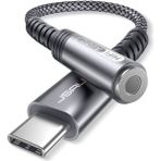 Jsaux Usb-C Type-C To 3,5 mm Kulaklık Jack Hifi Adaptörü USB C - Aux Ses Dönüştürücü Kulaklık Aparatı Kablosu Samsung Galaxy S23 S23+ S23 Ultra S22 S21 S20 Plus/ultra, iPad Pro, MacBook Uyumlu CM0011 - Koyu Gri