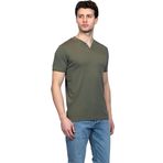 JSCO Hscstore Erkek V Yakalı Basic Haki Tişört - 8401