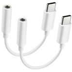 JSJINTUO USB Tip C - 3,5 mm Dişi Kulaklık Jak Adaptörü, 2'li Paket USB C - Aux Ses Dongle Kablo Kablosu iPhone 16/15 Plus/Pro/Pro Max, iPad Pro, Pixel MacBook Samsung Galaxy S24/S23/S22 Ultra ile Uyumlu